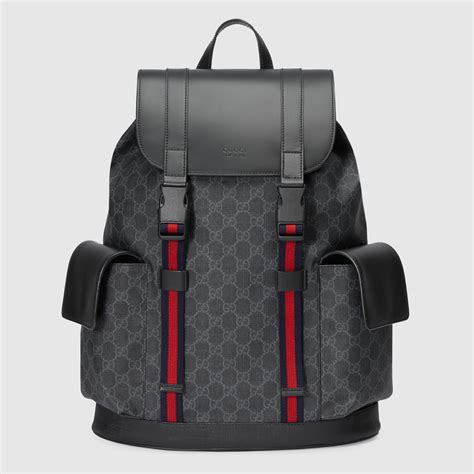 gg gucci supreme canvas backpack|black Gucci backpack for men.